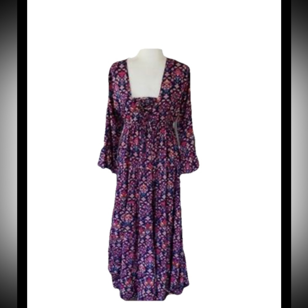 Boemo Hippie Peasant Boho Long Maxi Tiered Dress XL/P-8